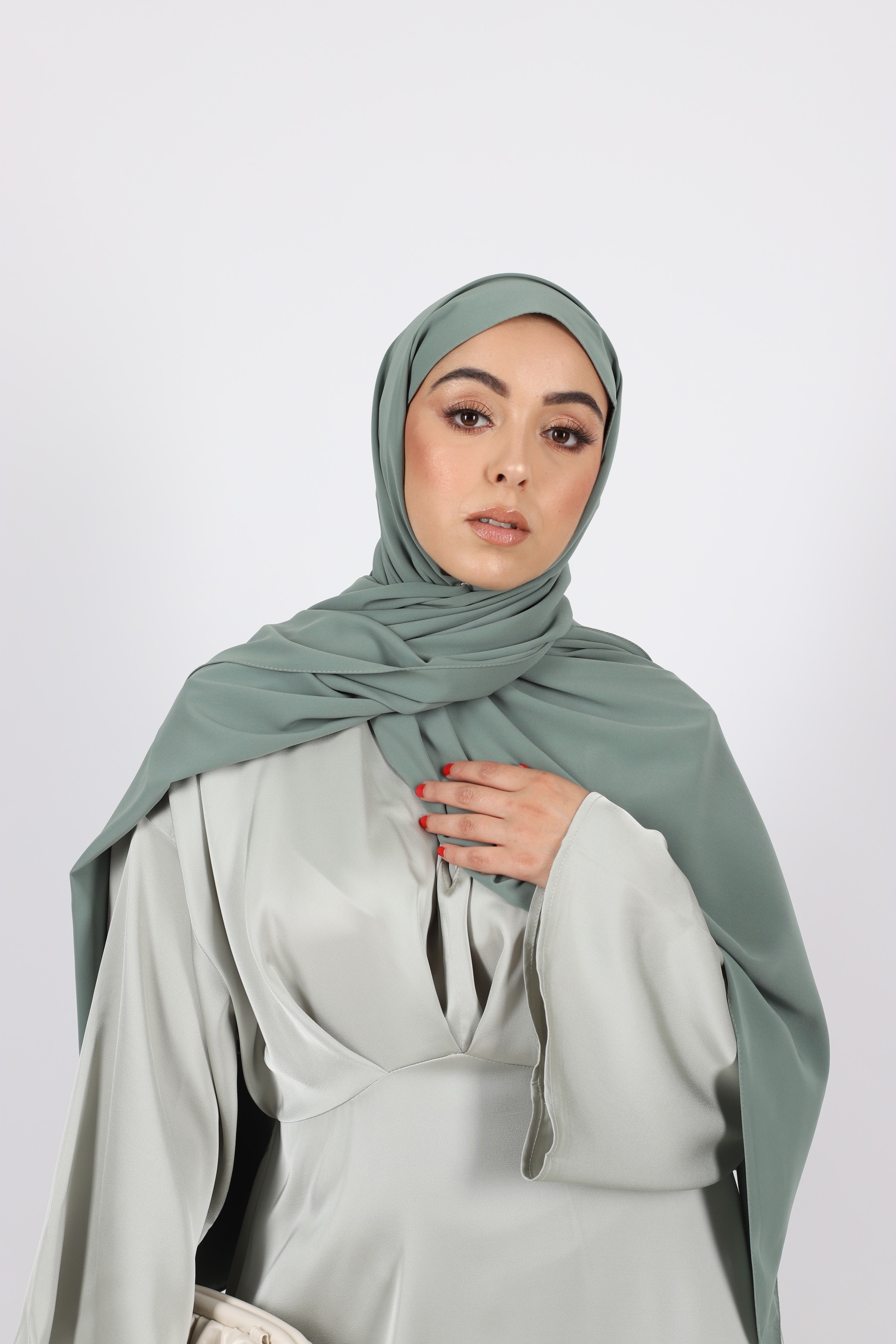 Hijab soie de medine sauge