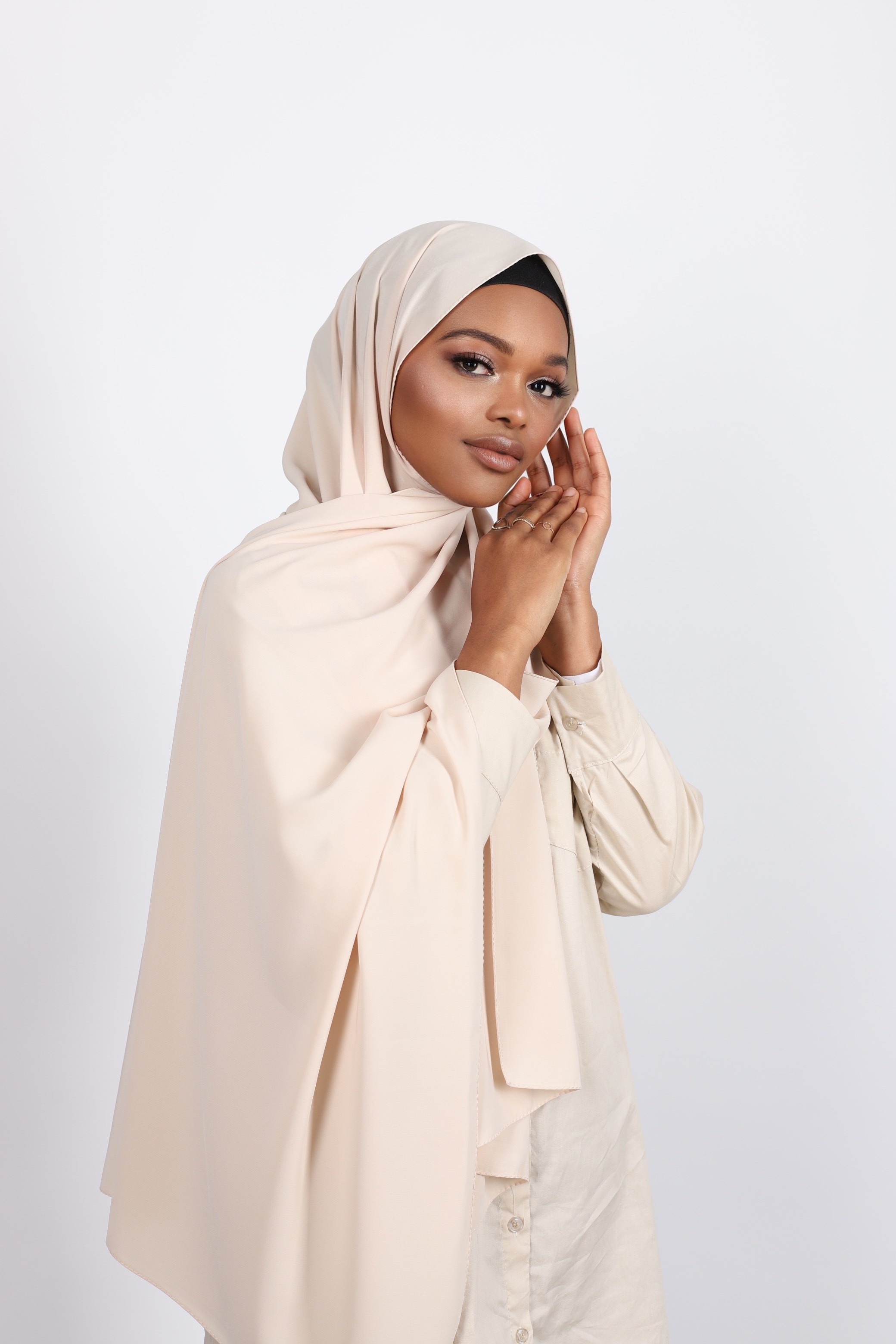 Hijab soie de medine ecru