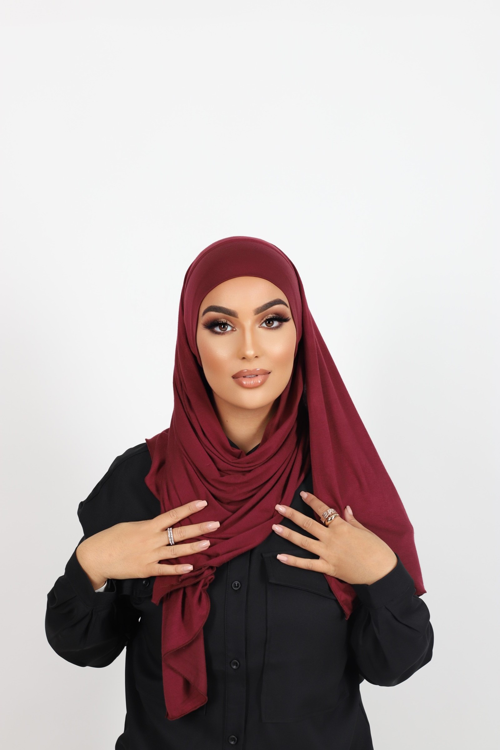 Hijab a enfiler bordeaux