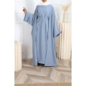 Abaya kimono 3pcs sharjah blue