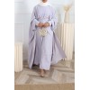 Abaya kimono 3pcs sharjah gris clair