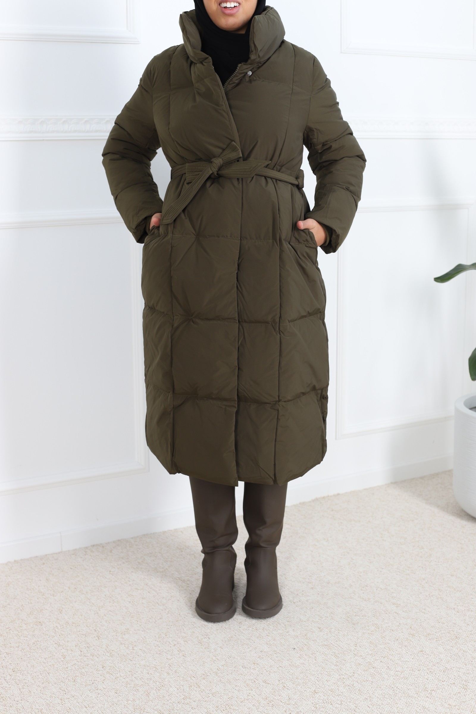 SIBERIA khaki long padded jacket