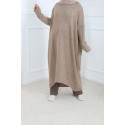 Pull extra long oversize taupe