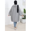 Large hoodie with puffed sleeves