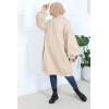 Large hoodie with puffed sleeves