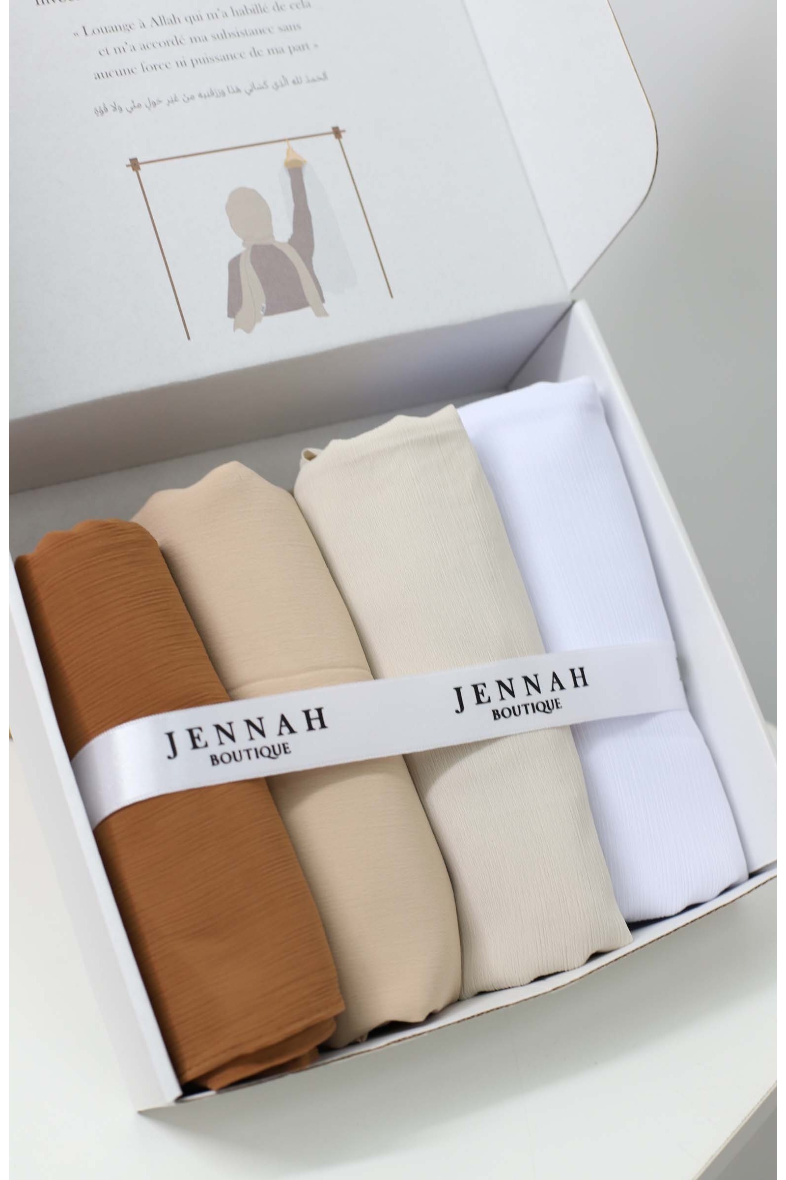 BOX SAHARA - 4 pleated muslin hijabs