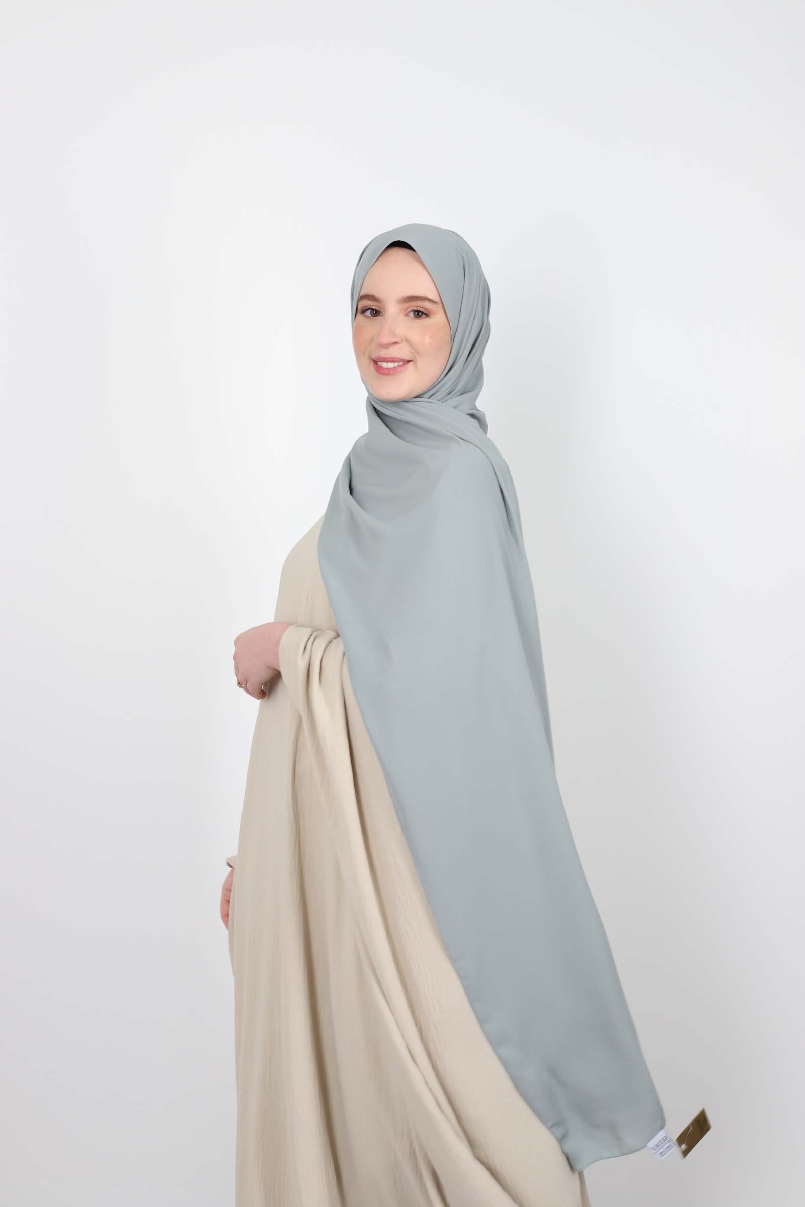 Hijab en soie de Médine menthe