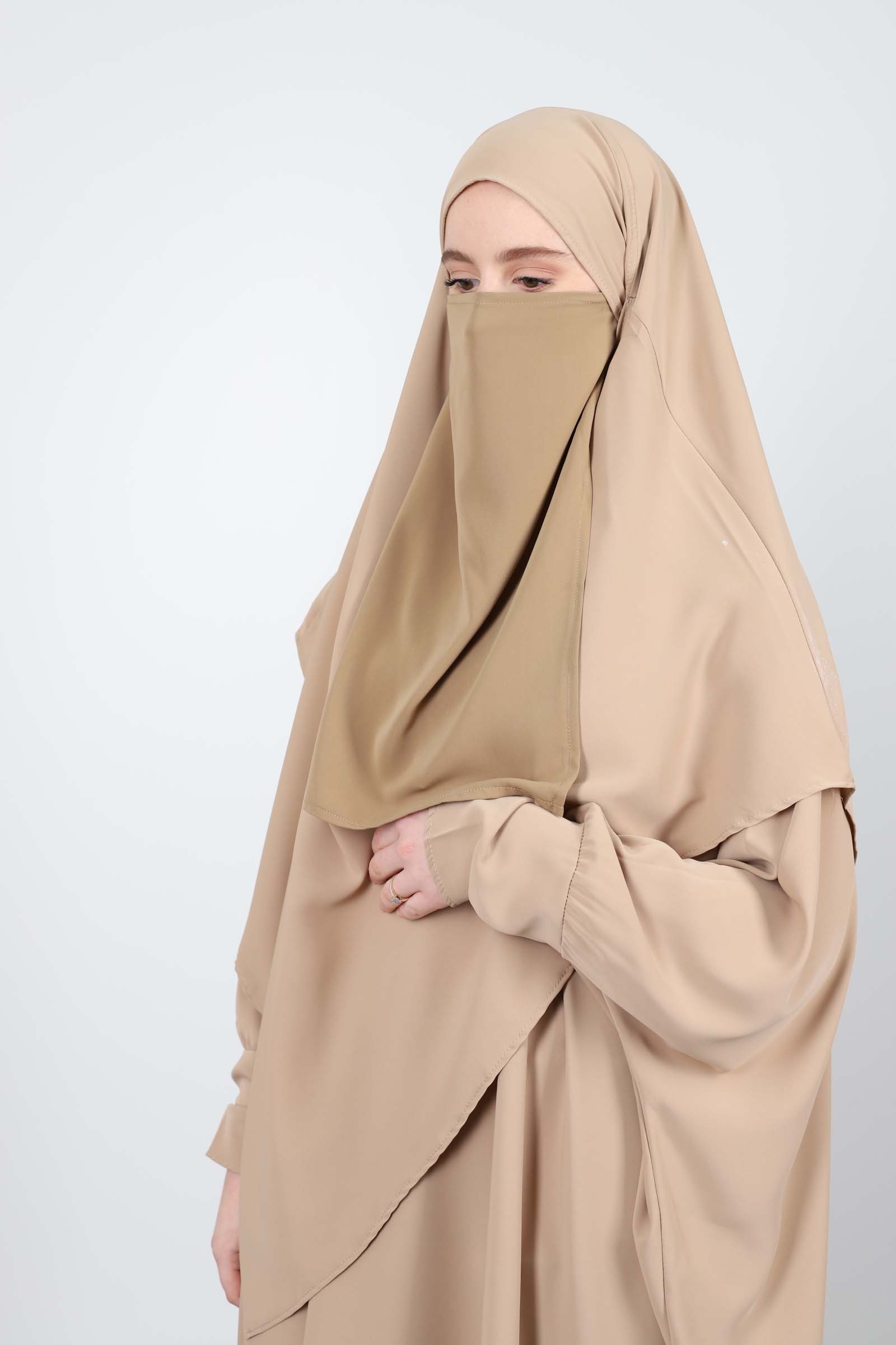 Half niqab à enfiler soie de médine