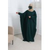 Abaya farasha vert sapin soie de medine