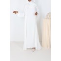 Abaya Dubai Basma 3 pièces blanc