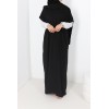 Abaya Dubai Basma 3 pièces noir