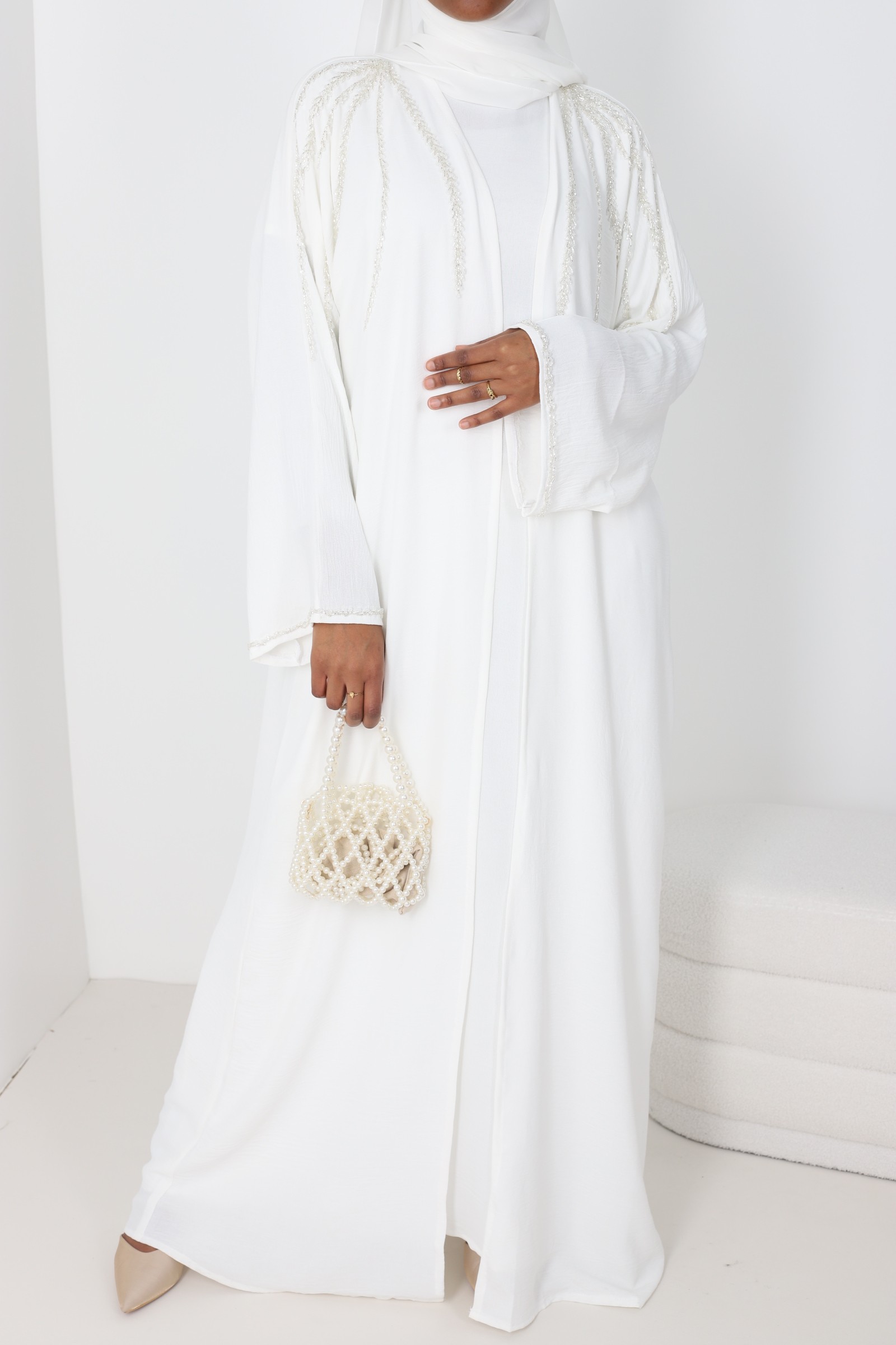 Abaya Dubaï Rawah white