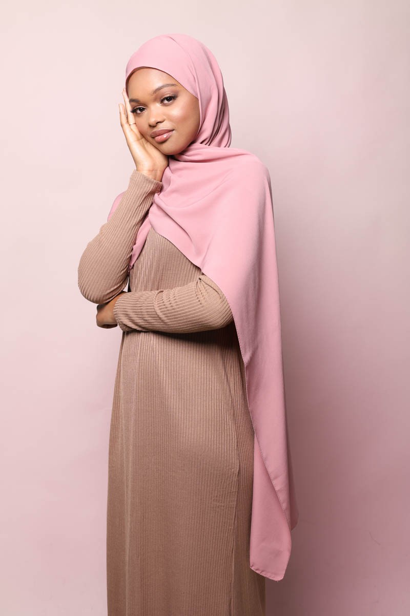  Hijab  soie  de  medine  rose Jennah Boutique