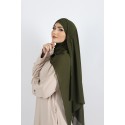 Hijab à enfiler mousseline olive