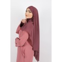 Hijab à enfiler mousseline prune