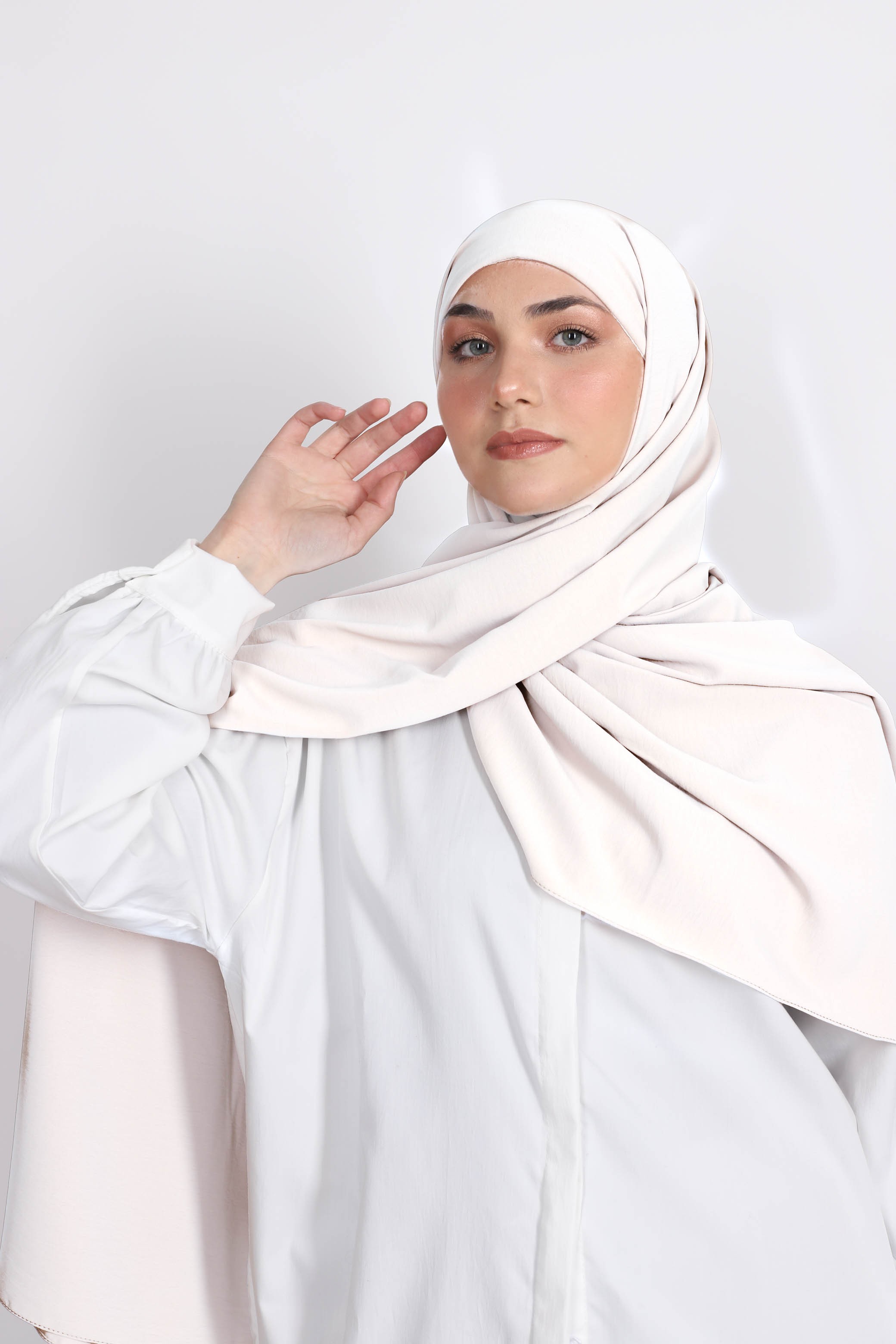 Hijab enfilable blanc