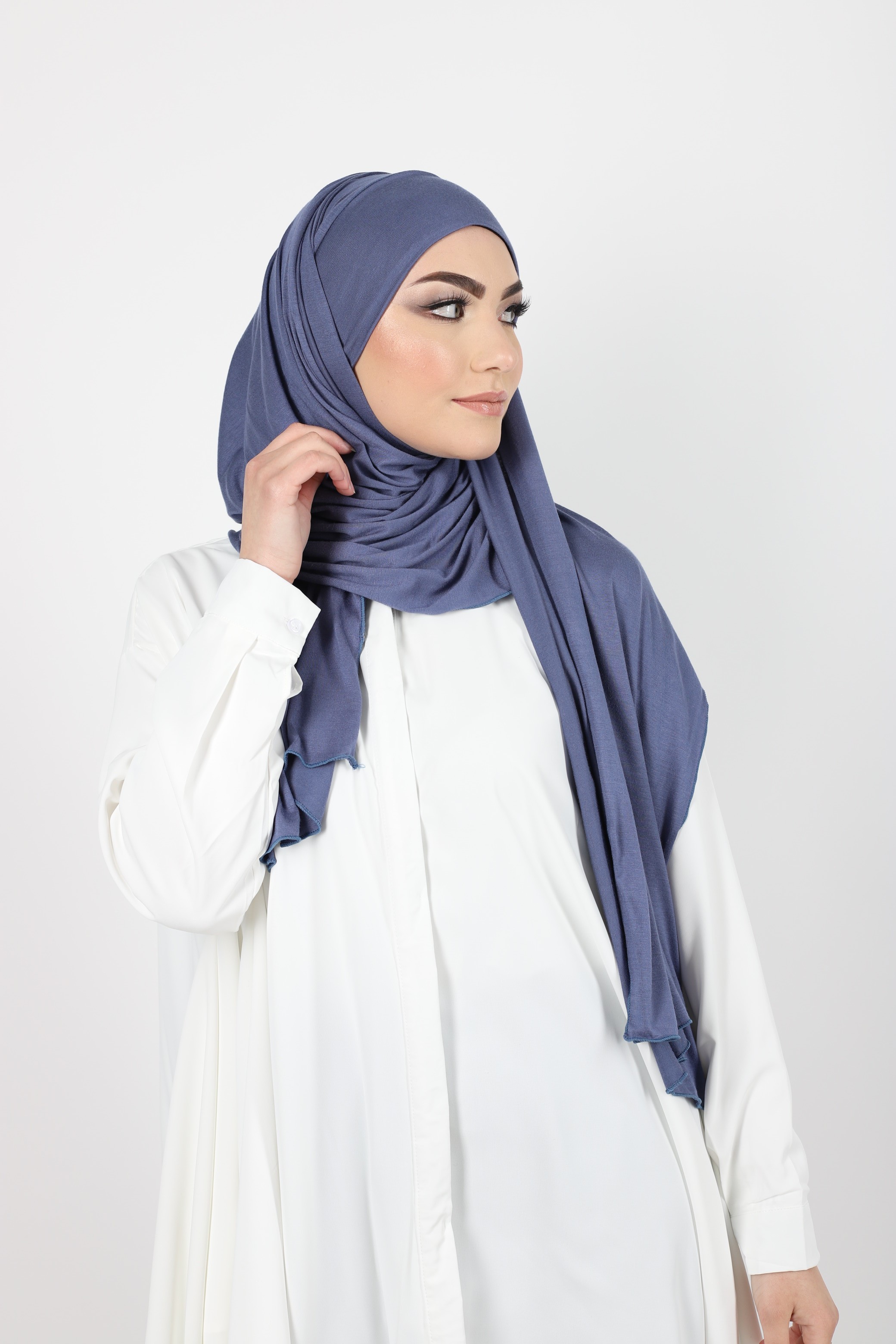 Hijab a enfiler bleu jean