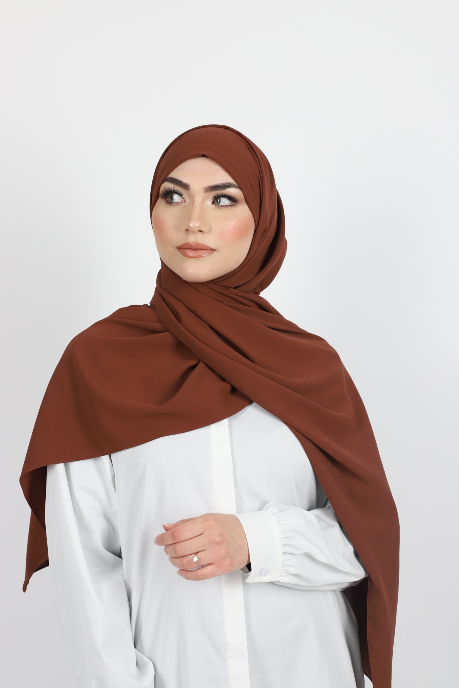 Hijab enfilable terracota