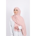 Hijab enfilable rose poudre