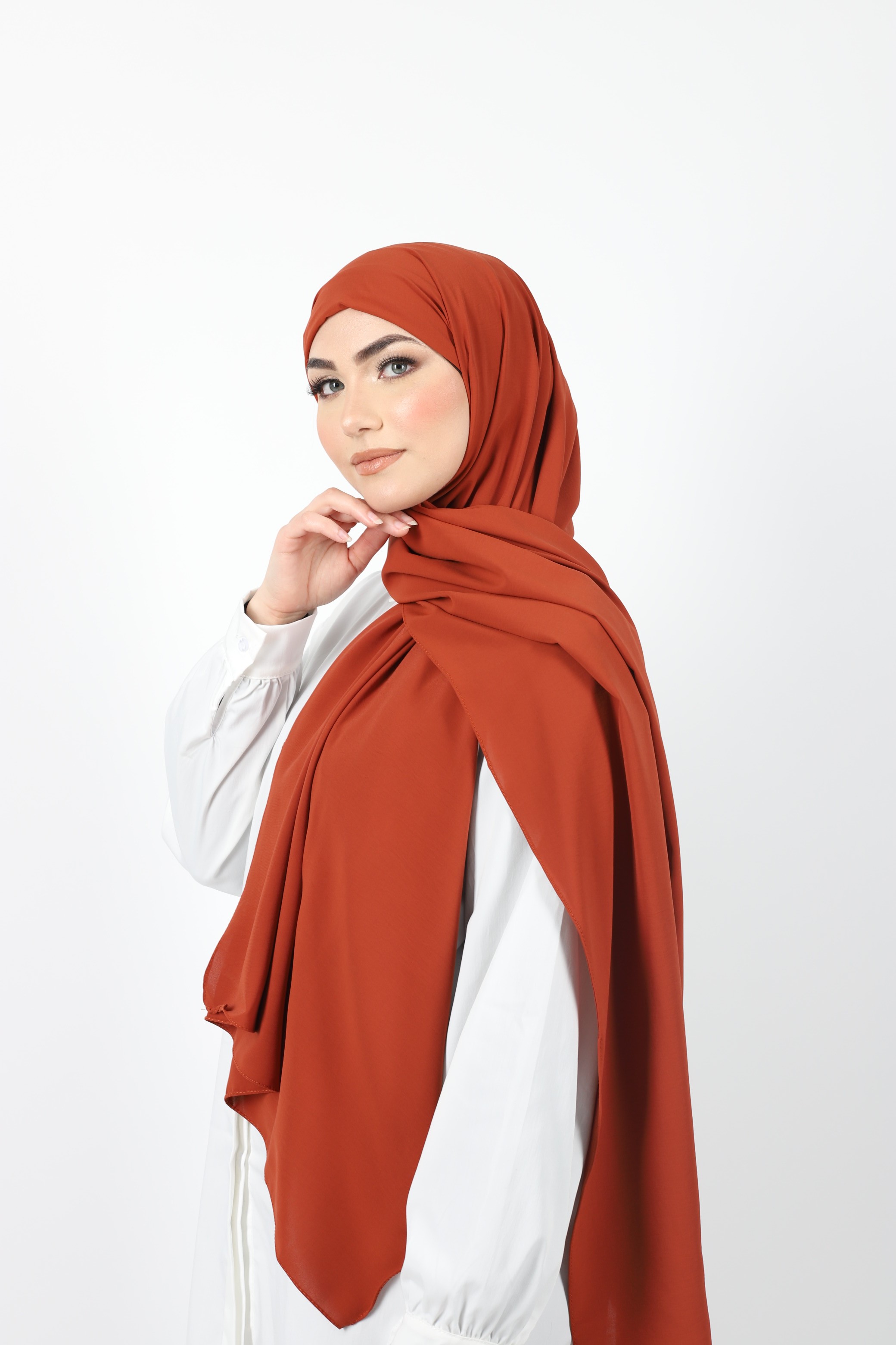 Hijab enfilable rouille